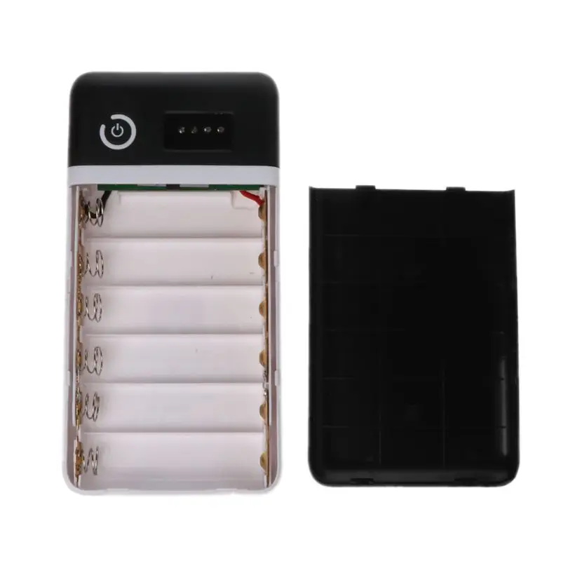 Двойной USB QC 3 0 6x18650 аккумулятор DIY Power Bank Box со светодиодной подсветкой DC 9V 12V