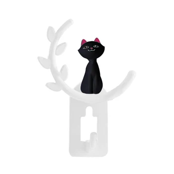 

Cute Cartoon Cat Wall Hook Bathroom Kitchen Hook Strong Adhesive Multi Function Hook for Home Livingroom Decoration Accessories