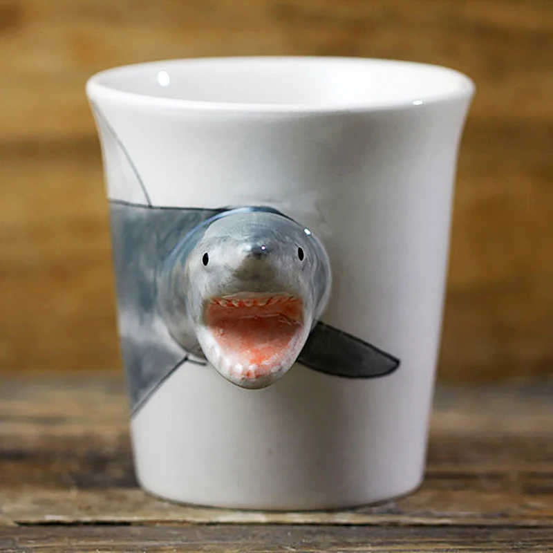 Novelty Coffee Mugs with Molded 3D Surfing Dog Bobble head hand painted 