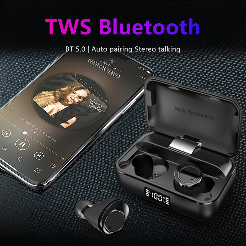 TWS X13 бинауральные Bluetooth 5,0 наушники с сенсорным управлением настоящие беспроводные наушники IPX7 водонепроницаемые наушники с шумоподавлением 7h Play