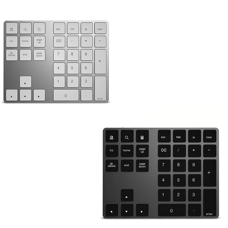 

Mini Keypads Aluminum Wireless Numeric Keypad BT Pad 34 Keys External Number Keyboard Shortcut BT Wireless Keyboard 50 Hours Use