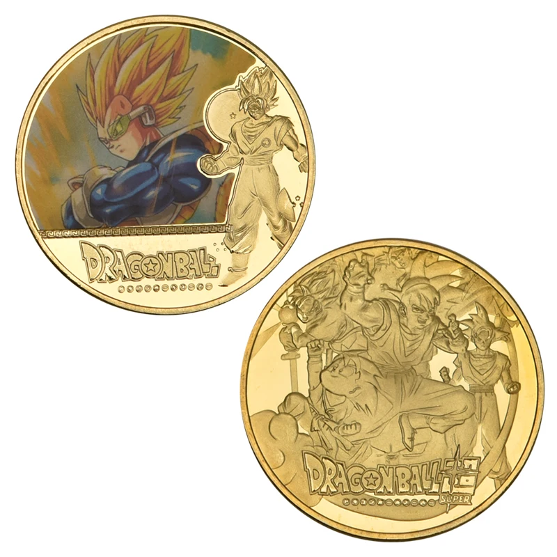 5 шт. WR Dragon Ball позолоченные Коллекционные монеты с держателем для монет японский набор монет медаль подарок Прямая поставка - Цвет: coin 4