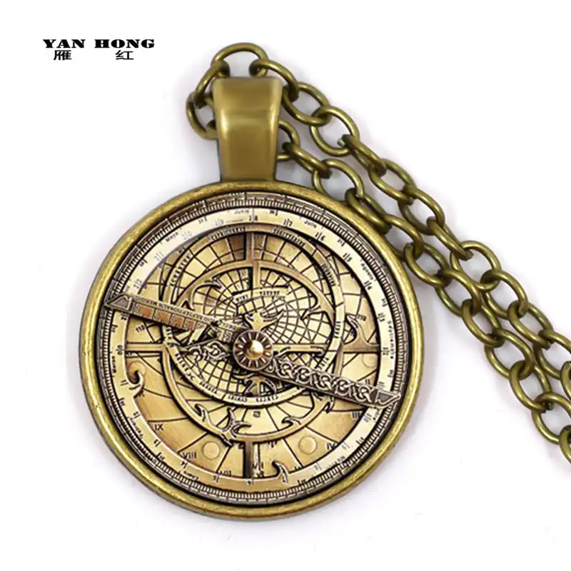 Стимпанк Гравитация Фолс загадки шифр счета ожерелье колесо Доктор Кто стекло Мужские астролябы женщин Подвеска для лучших друзей HZ1