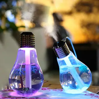 

Colorful Light bulb Humidifier Air Ultrasonic USB 400ML Essential Oil Diffuser Atomizer Freshener Maker Office Home Decoration
