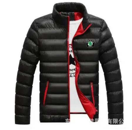 Для SKODA, зимняя, осенняя куртка, Мужская ветровка, одноцветная, мужская куртка, уличная, ветрозащитная, на молнии, пальто, мужская мода, теплая парка - Цвет: 1