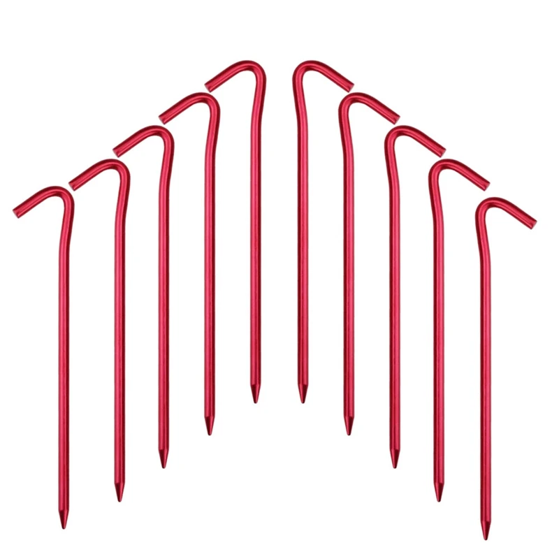 

10 Packs Outdoors Tent Stakes Pegs,Ultralight Hook Tent Pegs Canopy Stakes Tent Pegs Beach Tent Stakes