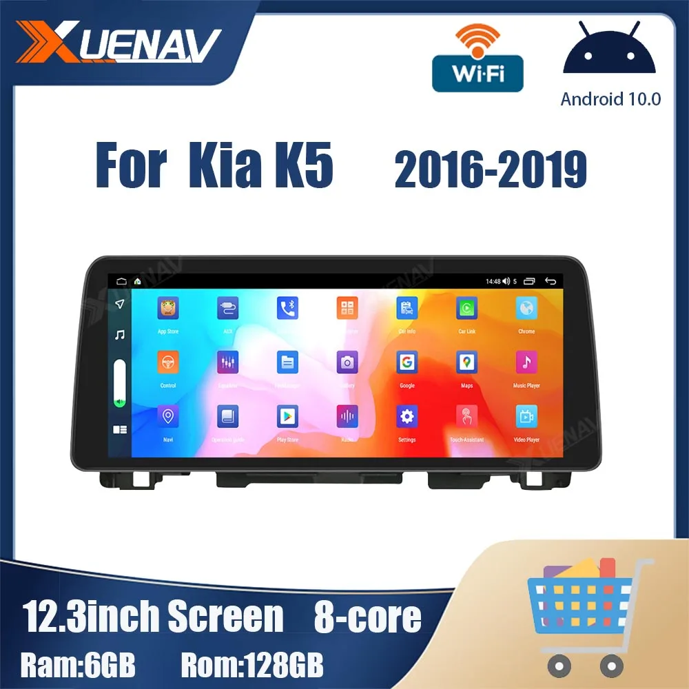 12.3 inch car radio For Kia K5 2016 2017 2018 2019 GPS Car Multimedia Head Unit Audio Radio Navigation 128G Carplay | Автомобили и