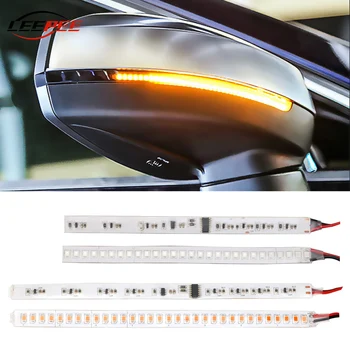 

LEEPEE LED Rear View Light Strip Flowing Turn Signal Lamp Car Modified Motorcycle Turn Signal Light Accessories DC 12V 2PCS