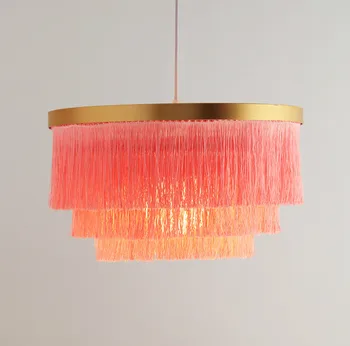 

Nordic net red master bedroom lights simple postmodern light luxury restaurant chandelier creative personality flow Su light