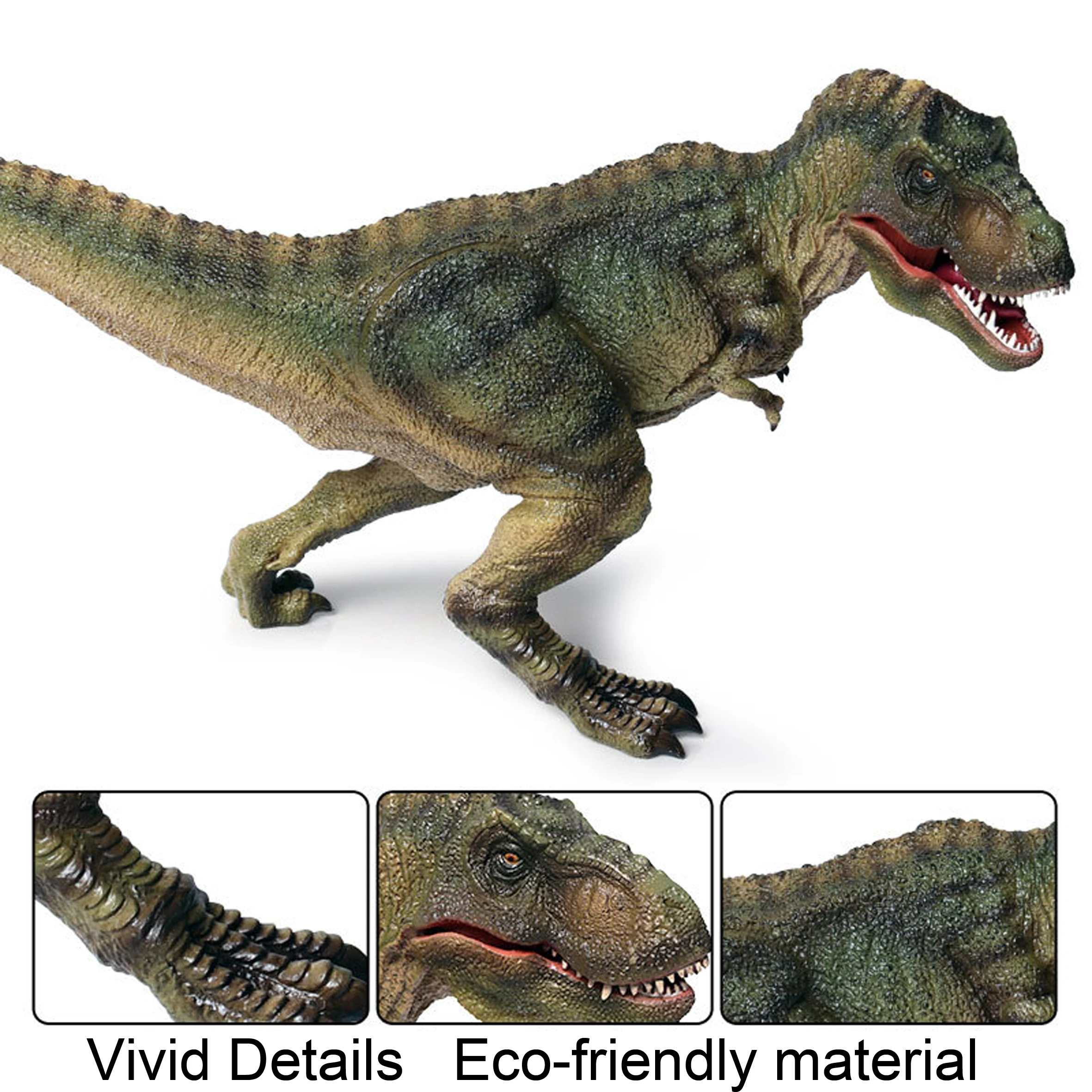 1 шт., зеленая гигантская фигурка T-Rex с подвижной челюстью, лучший рождественский подарок для детей, популярные реалистичные игрушки-Динозавры, декор для рабочего стола
