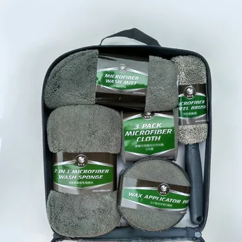 

9PCS Car Cleaning Kit Polishing Waxing Tool Soft External Internal Microfiber Cleaning Tools Car Tire Brush