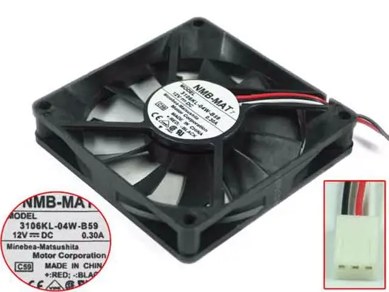 

NMB-MAT 3106KL-04W-B59 C59 DC 12V 0.30A 80x80x15mm 3-Wire Server Cooling Fan