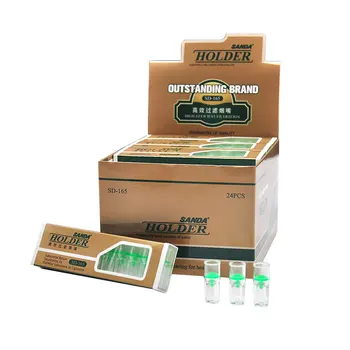 

25x7mm Double-layer Activated Carbon Circulating Filter Tobacco Cigarette Filter Smoking Pipe Glass Mouthpiece Cleaning Holder