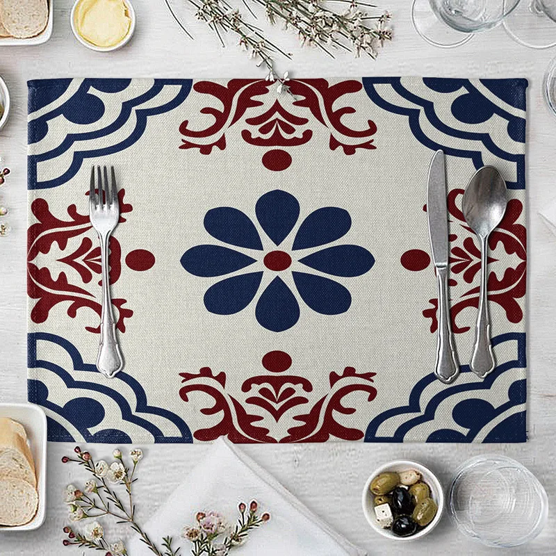Мандала Placemat геометрические решетки коврик из ткани для стола кухня posavose Manteles