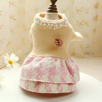 

Winter Dog Clothes Pink Flowers Pets Outfits Warm Clothes for Small Dogs Cat Costumes Coat Jacket Puppy Sweater Dogs New