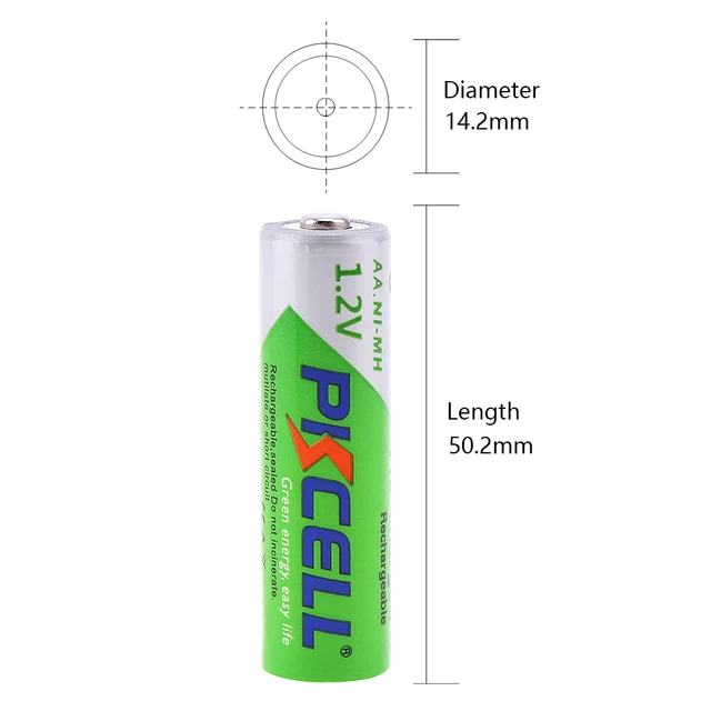 8pcs/2card PKCELL AA Rechargeable Battery AA NiMH 1.2V 2200mAh Ni-MH 2A Pre-charged Bateria low self discharge aa Batteries 3