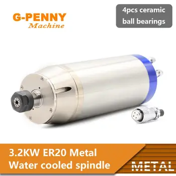 

New Arrival! 3.2kw water cooled spindle motor 4 pcs bearings 0.01mm accuracy 220v / 380v water cooling 3.0kw D=100mm