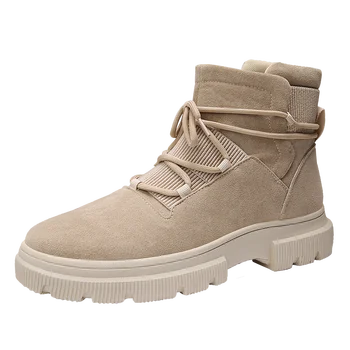 

2019 Winter Shoes Men Warm Boots Men Fur High Quality Split Leather Wterproof Ankle Snow Boots Lace-Up Comfortable New YGd-R886