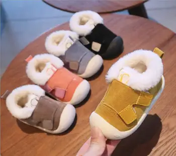 

2019 winter new men and women baby cotton shoes plus velvet thickening baby toddler boots soft bottom non-slip 0-1-3 years old