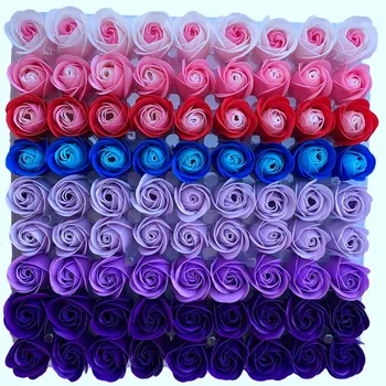 

81Pcs Color Mixing Rose Bath Body Flower Floral Soap Scented Rose Flower DIY Gifts for Valentine's Day Wedding Party 3
