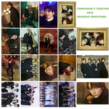 

16pcs/set Fashion TXT lomo card HD photo Print Kpop 2020 new photo album card SEASON'S GREETINGS Postcard photocard