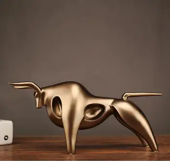 

Sales Modern Abstract Golden Calf Statue Resin Decoration Home Accessories Gift Geometric Taurus Sculpture Cra