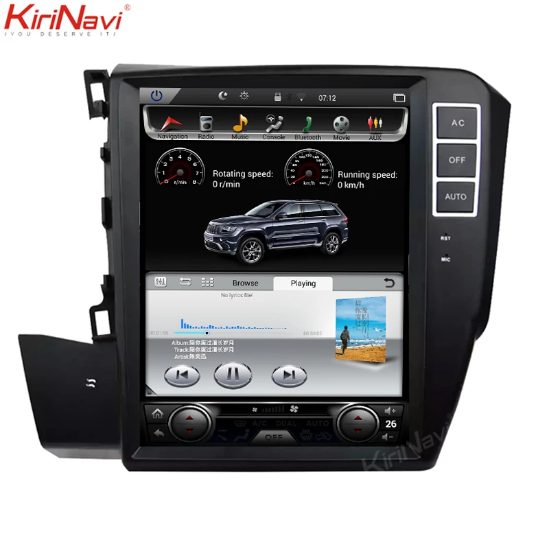 Cheap KiriNavi Vertical Screen Tesla Style 10.4" Android 8.1 Car Radio For Honda Civic Left Driving GPS Navigation Dvd Multimedia Play 2