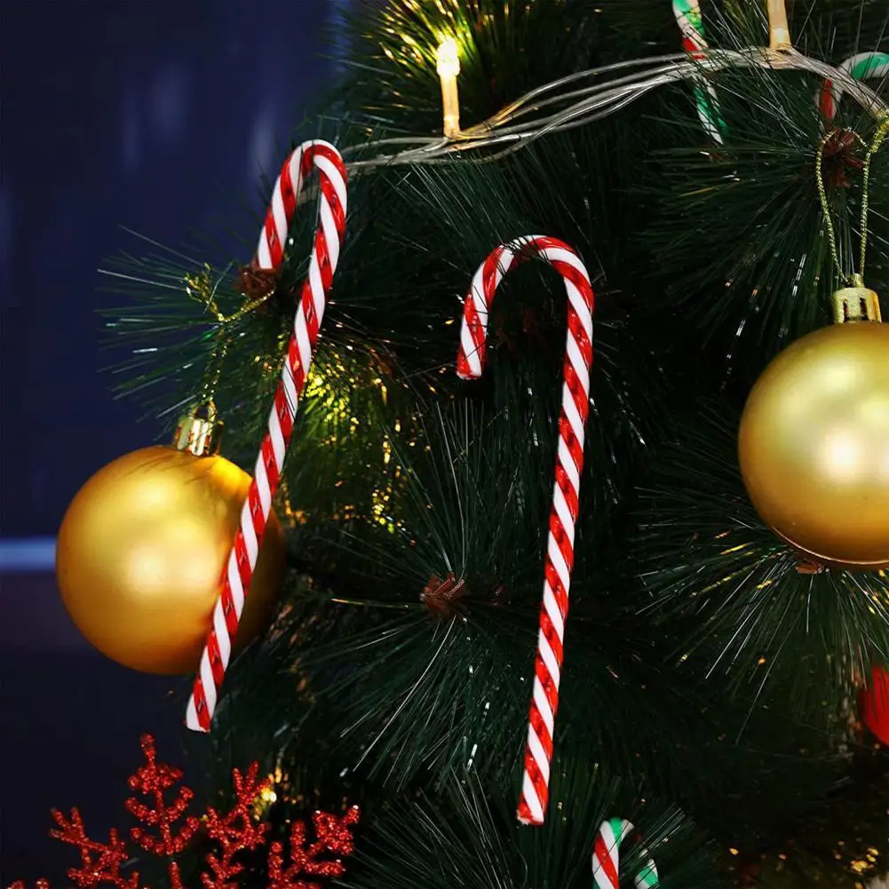 6Pcs/Set Christmas Cane Pendant 3D Effect Promote Ambience Colorful Surface Tree Hanging Candy Canes Ornaments | Дом и сад