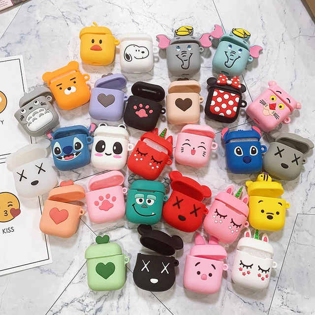 Funny Cartoon For Apple Airpods Case 3d Cover Cute Bluetooth Earphone Case Fashion Soft Silicone Cases Headset Case - Protective - AliExpress