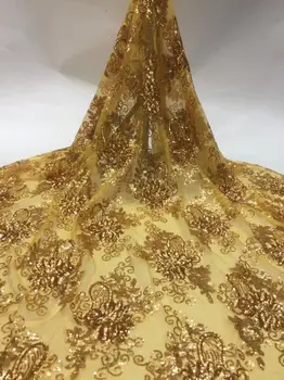 

Good Quality French Net Lace Fabric African Lace Fabric For Dress Free SYJ-16882 Shipping With sequins