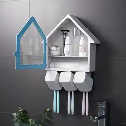 Yfashion креативная маленькая настенная подставка для зубных щеток двухслойная многофункциональная стойка для хранения наборы аксессуаров