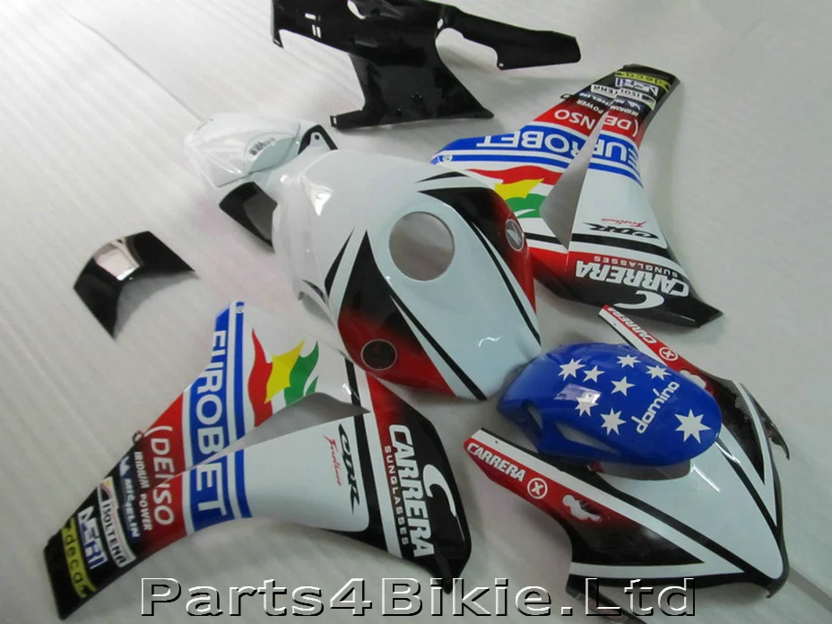 ГОРЯЧИЙ обтекатель комплект Подходит для Honda CBR1000RR 08 09 10 11 белый красно-черные обтекатели комплект CBR 1000RR 2008-2011 ST32