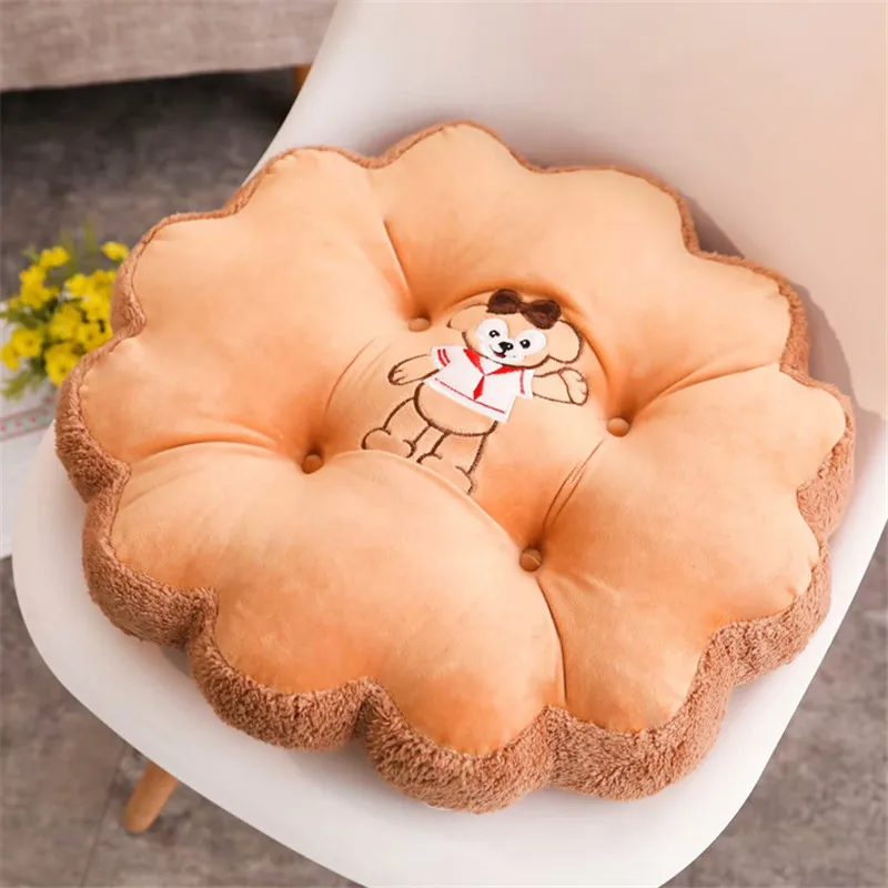 Cartoon cute Flower Biscuit Modeling Plush Cushion Sofa Pillow winter thickening office chair cushion backrest