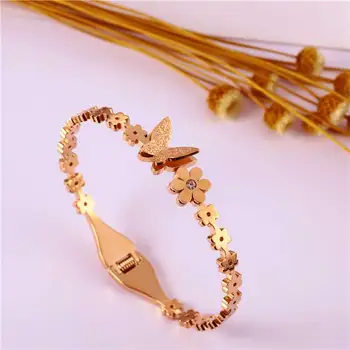 

OUFEI Butterfly Bracelets Bangles For Women Stainless Steel Jewelry Cuff Bracelet Fashion Jewellery Accessories Free Shipping