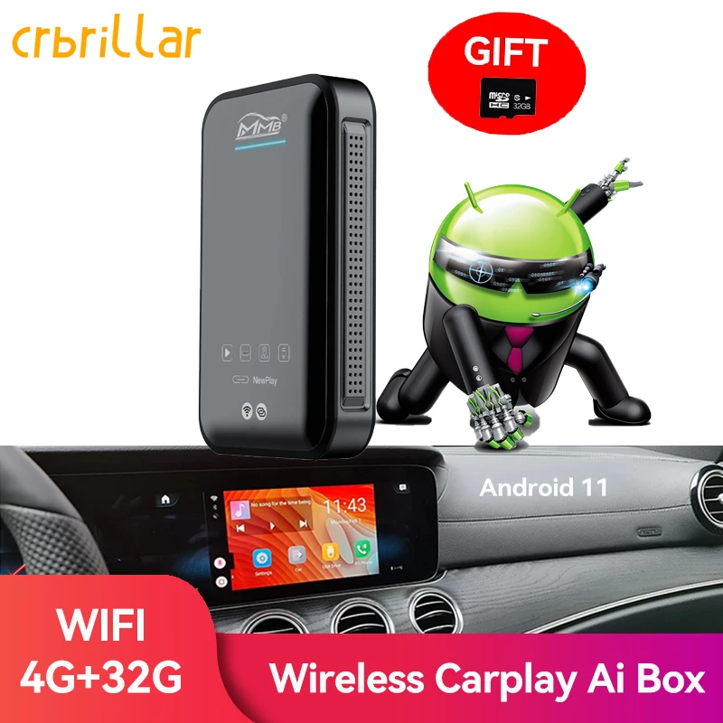 MMB Carplay 4GB+32GB MMB Wireless Apple Carplay AI BOX Multimedia Android Video BOX Android 11