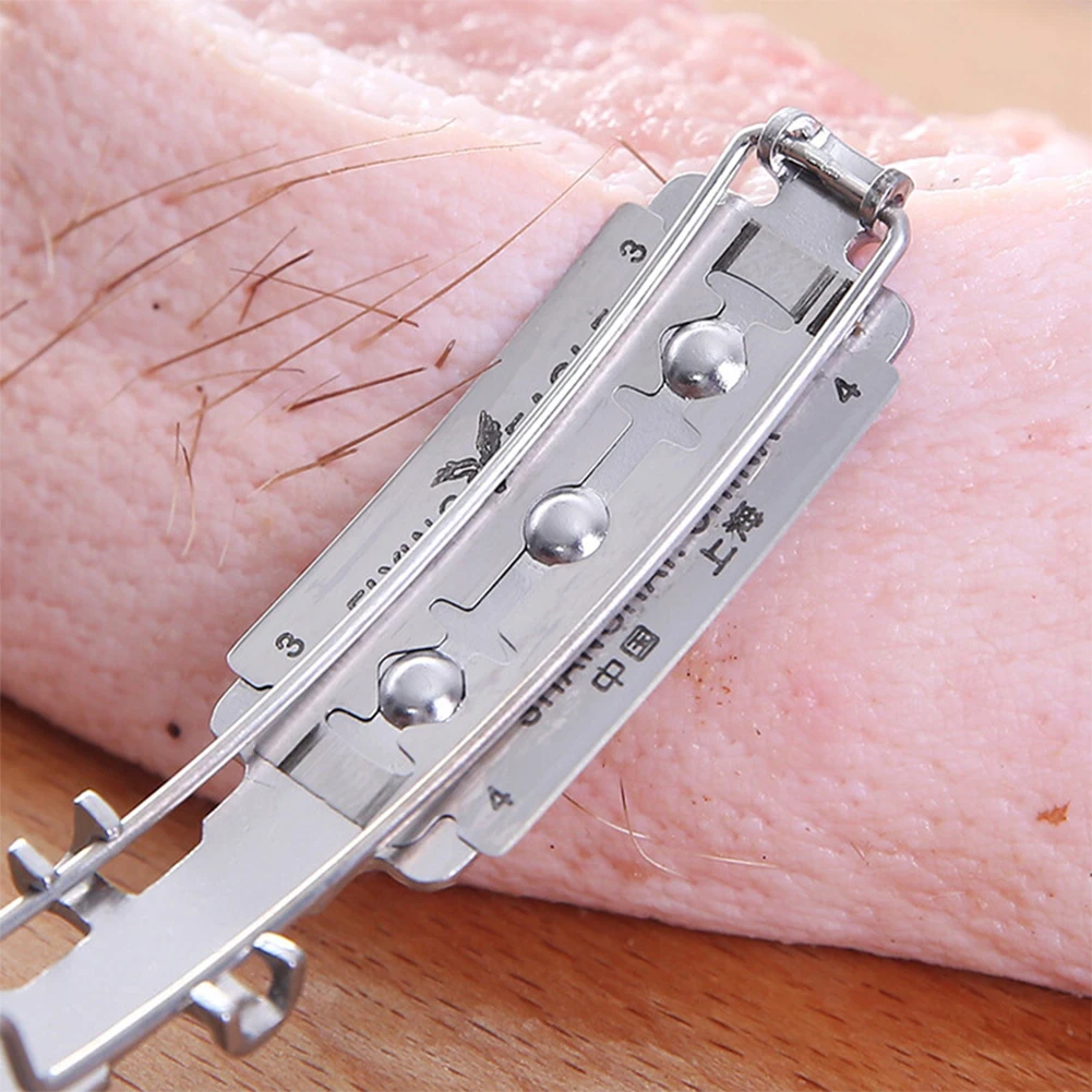cheap Chicken Stainless Steel Rustproof Hanging Pig Multifunction Unhairing Meat Tools Poultry Hair Scraper Cooking Duck Kitchen