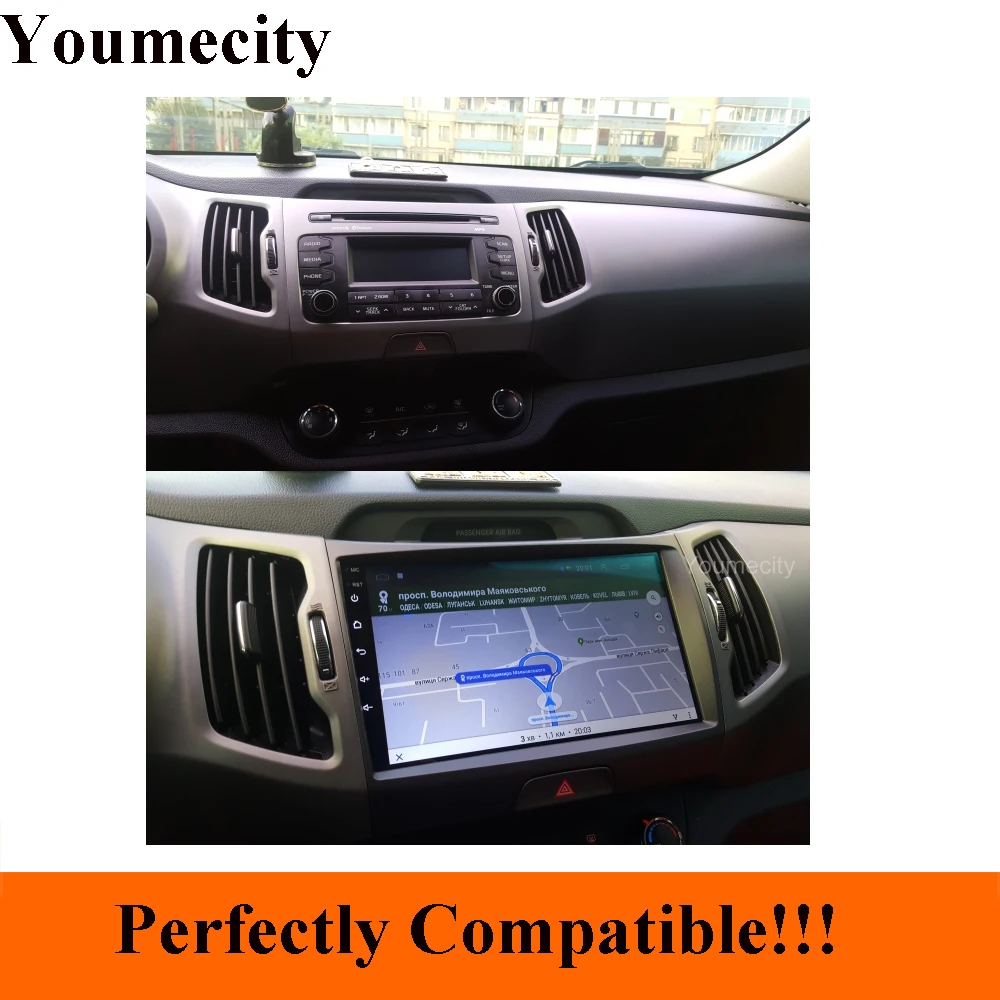 Discount Android 9.0 Octa Core Car DVD Player For KIA Sportage 2008-2018 with Gps wifi Radio Head unit Carplay TPMS OBD DVR 2GRAM DAB+ 4