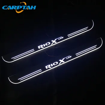 

CARPTAH Trim Pedal Car Exterior Parts LED Door Sill Scuff Plate Pathway Dynamic Streamer light For Kia Rio X-line X line 2018