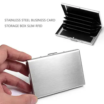 

RFID Credit Card Holder Slim Business Card Case Blocking Credit Card Wallet for Men Women Stainless Steel