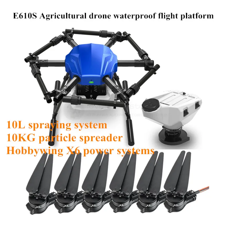EFT E610S сельскохозяйственный Дрон водонепроницаемый летная платформа 1404 мм 10L распылительная система 10 кг распылитель частиц X6 силовые системы