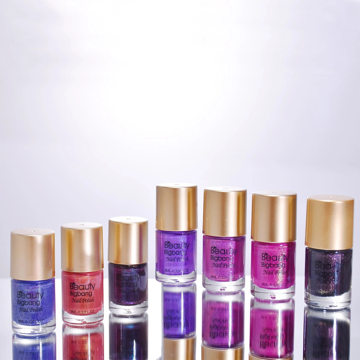 Лак для ногтей Beautybigbang 9 мл с блестками меняющий цвет Термальный голографический