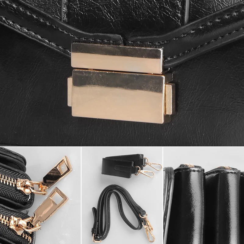 Beste Dubbele Capaciteit Vrouwen Faux Leather Solid Multifunctionele Schoudertas Crossbody Bag Handtas Designer Schoudertas Kleine