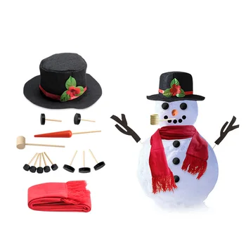 

1 Set Snowman Decorating Dressing Kit Winter Holiday Outdoor Christmas Gift Hat Scarf Pipe Eyes Mouth Button Nose Accessories
