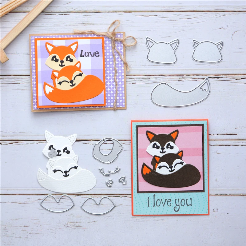 

GJCraft Animal Dies Fox Mother and Kid Metal Cutting Dies 2019 New for Card Making Scrapbooking Embossing Stencil Craft Dies