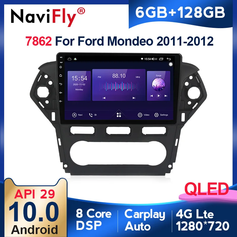 Новинка 6 ГБ + 128 Восьмиядерный QLED 1280*720 Android 10 0 Автомагнитола навигация GPS плеер для