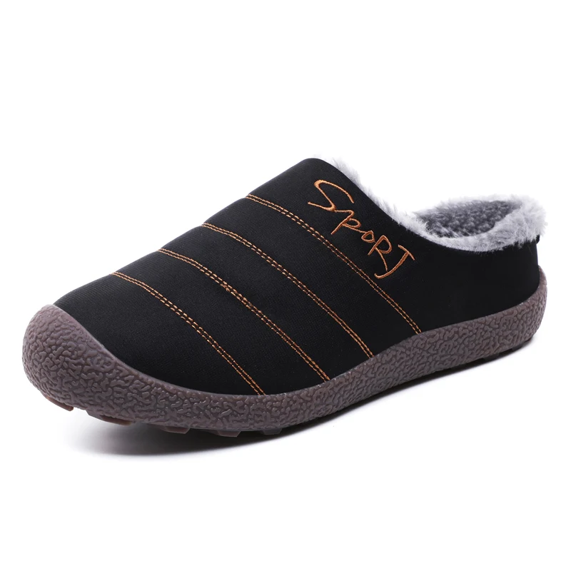 Winter Outdoor Man Slippers House Cotton Shoes Fleece Warm Anti-skid Man Slippers Plus Size High Quality Zapatos De Hombre