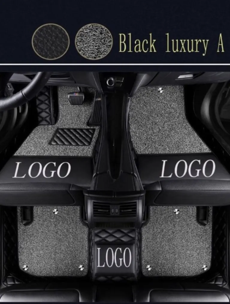Автомобильные коврики с логотипом/фирменный логотип для Toyota Corolla RAV4 Mark X Crown Verso FJ Cruiser yaris L 5D Автомобильный Ковер для укладки пола li - Название цвета: Black luxury A