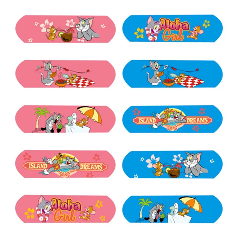 New 100pcs Cartoon Cute Tin Paste Breathable Waterproof Band Aid Bandages Hemostasis First Aid Kit For Kids Children Home