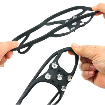 

Steel Universal Mountaineering Anti Slip Hiking Sports Crampon Cleats Winter Shoe Spikes 5 Teeth Outdoor Climbing Ice Gripper
