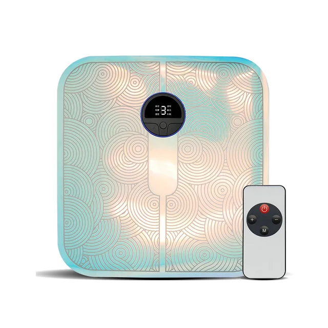 Electric EMS Muscle Stimulator Foot Massager Mat TENS ABS Pulse Acupunctur Pad Improve Blood Circulation Feet Cushion Relaxation Sky Blue